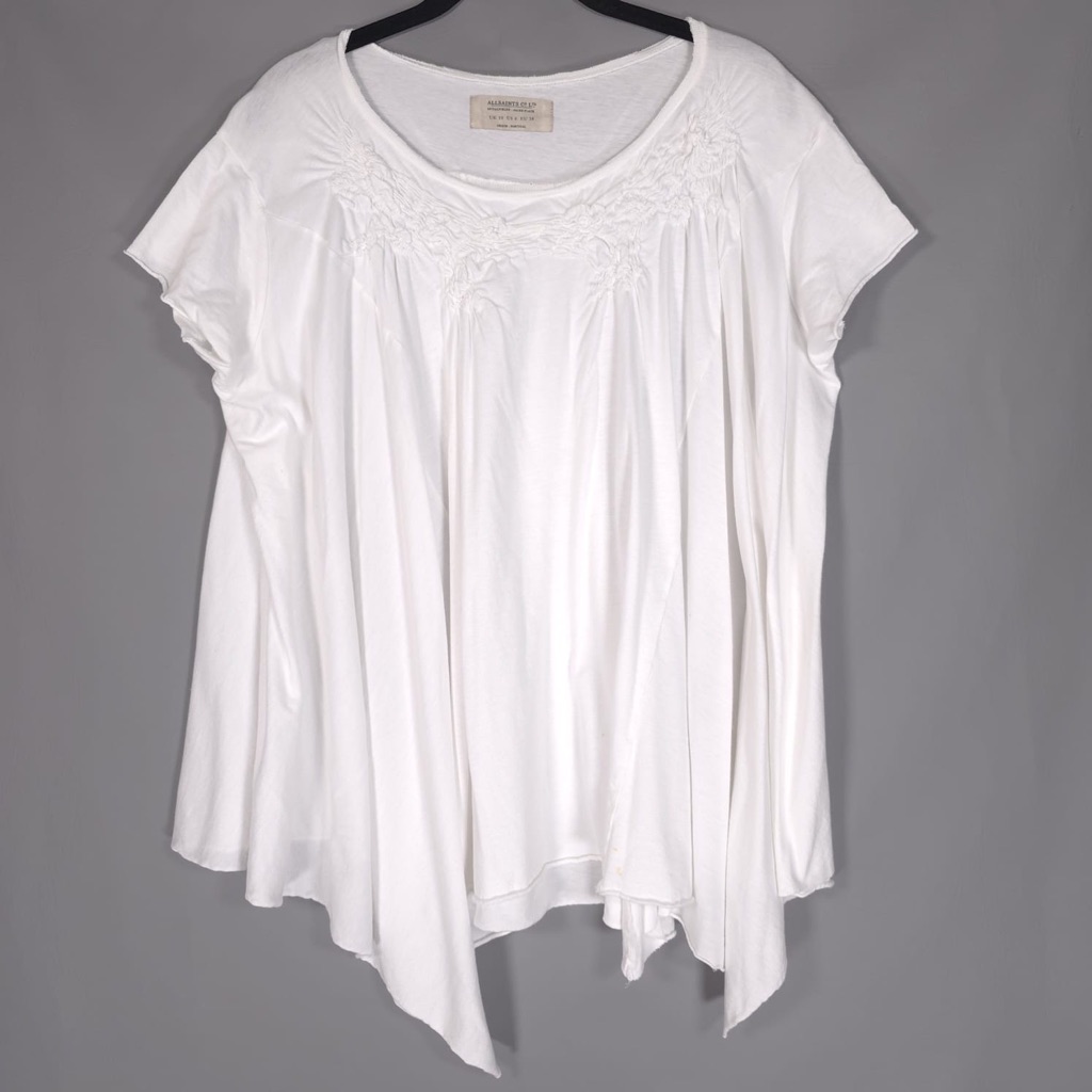 Allsaints Spitalfields Trellis Top White Asymmetrical Portugalmade Size 6